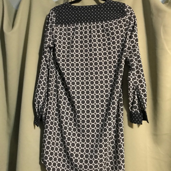 Loft navy blue printed dress - Picture 2 of 3